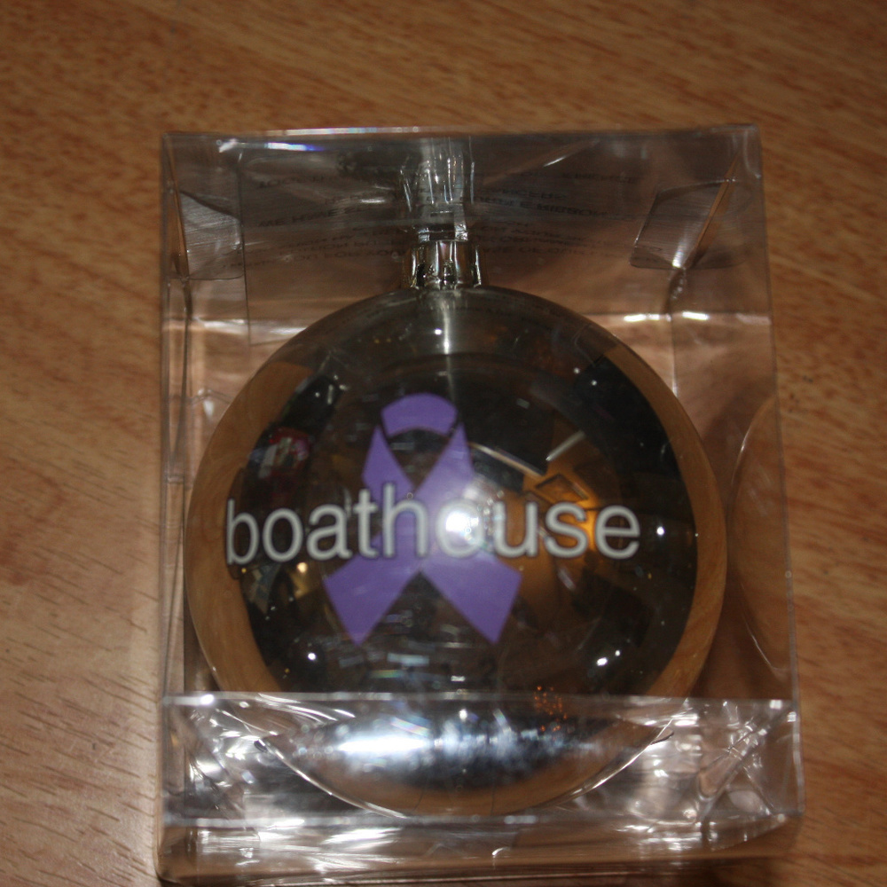 Boathouse Christmas Ornament Silver Bulb Ornament BNIP